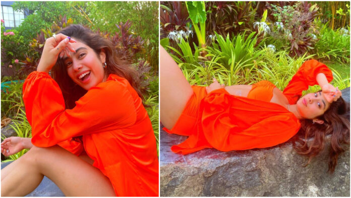 Janhvi Kapoor looks bold in an orange bikini, shared many pictures for fans